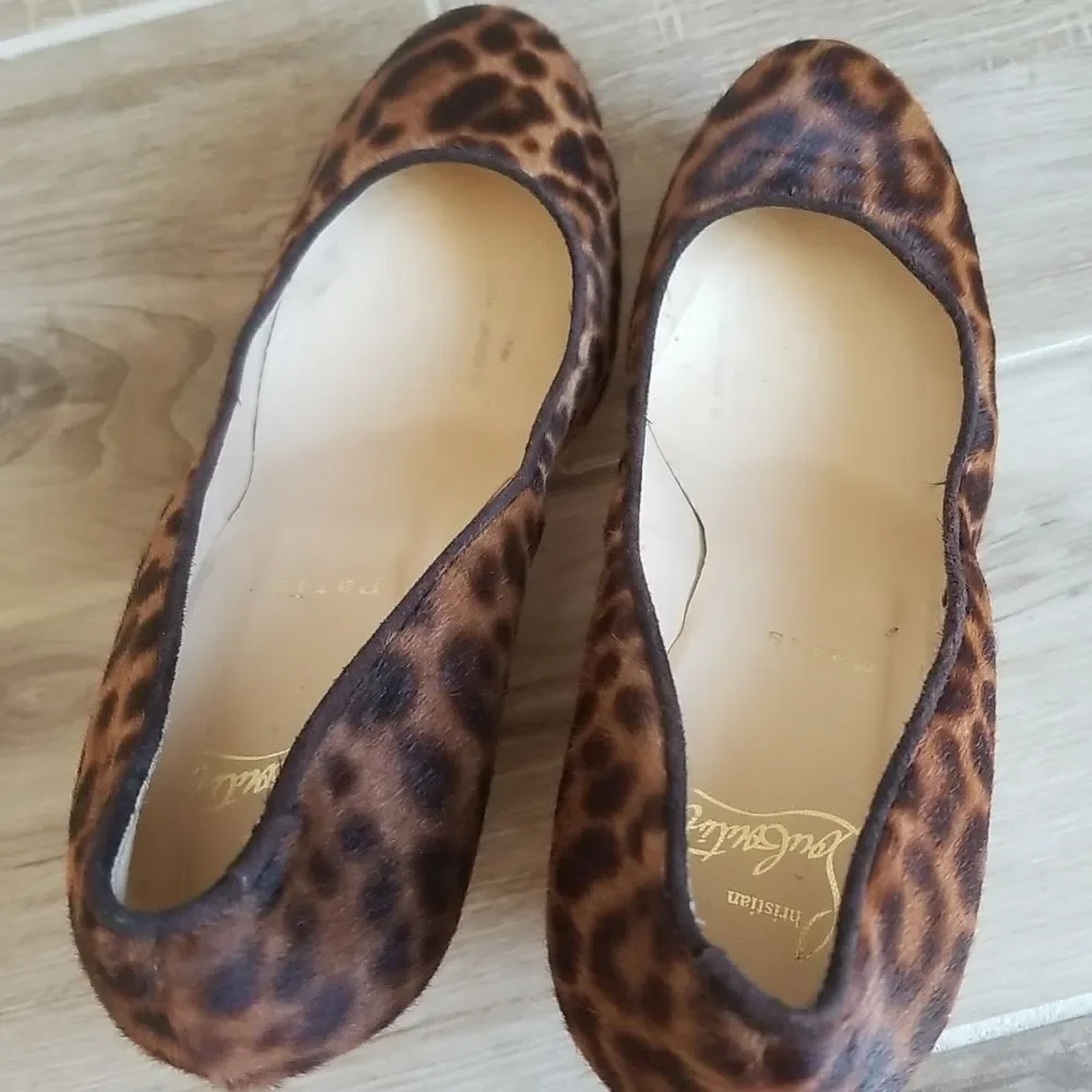 Christian Louboutin Coroclic Leopard Print Cork Wedges